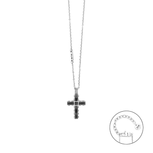 Collana Paciotti 4US in acciaio e ceramica con zirconi MISURA UNICA