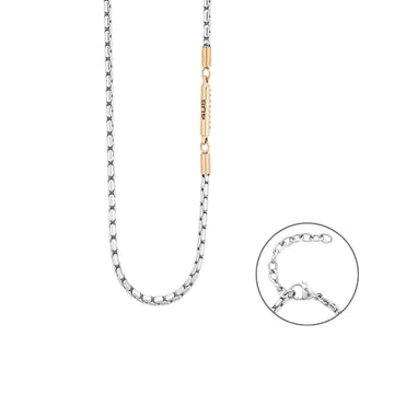 Collana Paciotti 4US acciaio pvd oro rosa con catena MISURA UNICA