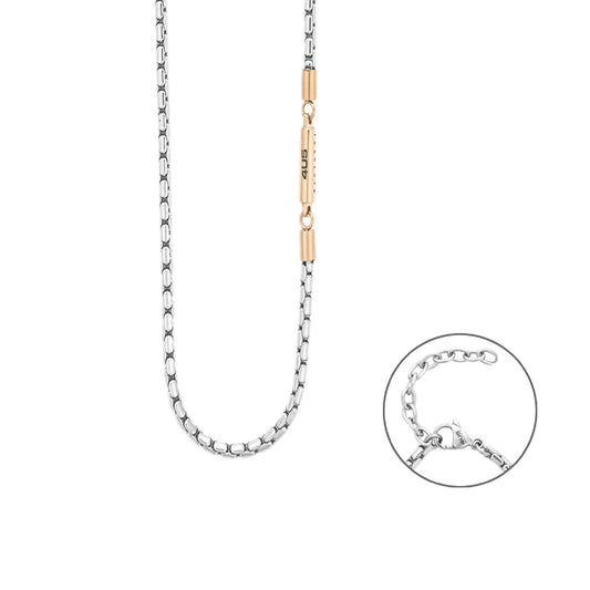 Collana Paciotti 4US acciaio pvd oro rosa con catena MISURA UNICA