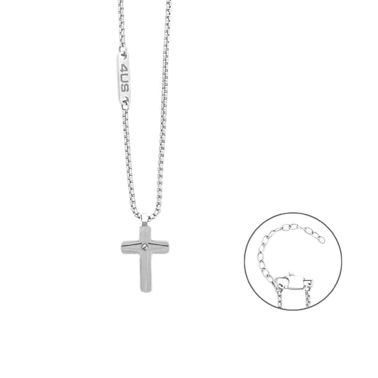 Collana con pendente Paciotti 4US acciaio lucido con croce MISURA UNICA