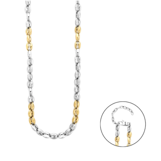 Collana catena Paciotti 4US acciaio lucido pvd oro con maglie MISURA UNICA