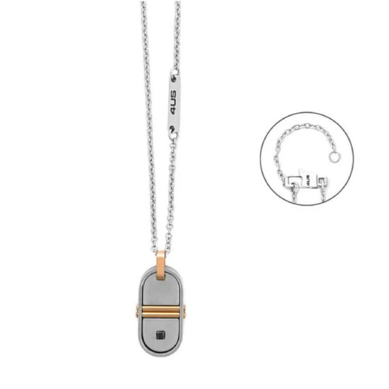 Collana pendente Paciotti 4US Classic acciaio e pvd oro rosa MISURA UNICA