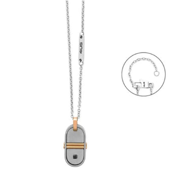 Collana pendente Paciotti 4US Classic acciaio e pvd oro rosa MISURA UNICA
