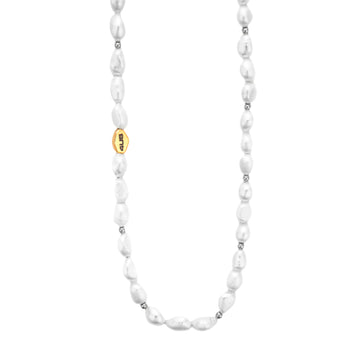 Collana Paciotti 4US Casual in acciaio e perle naturali MISURA UNICA
