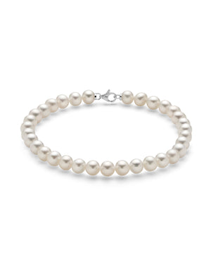 Bracciale donna Miluna Bracciali Perle Con Chiusura con filo di perle vere bianche 8/8,5 di diametro e oro bianco PBR1680V