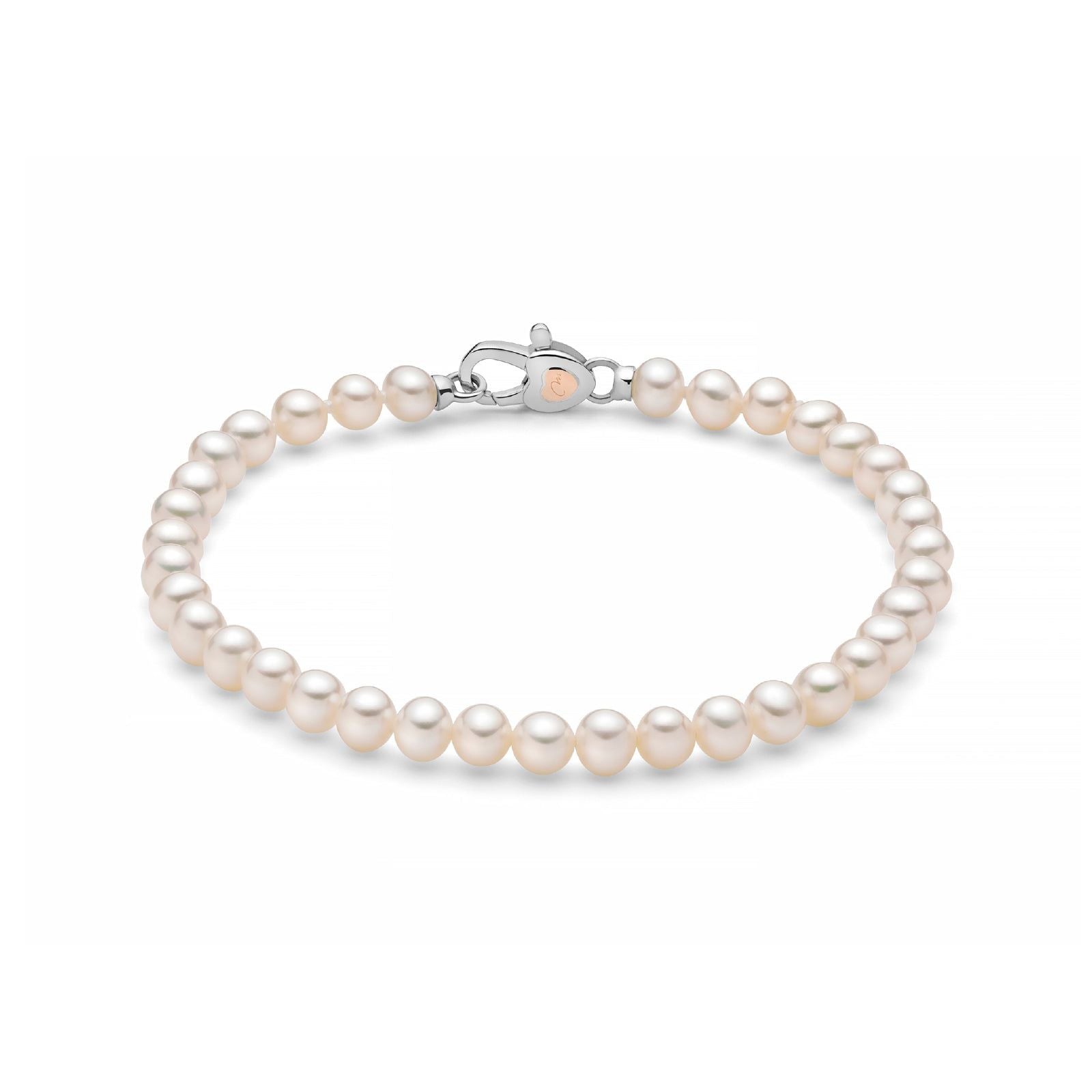 Bracciale donna Miluna Perle Con Chiusura perle 4,5/5, argento e cuore oro PBR3375-1