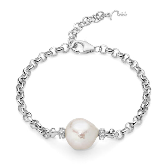 Bracciale donna Miluna Giochi Di Perle in argento con perla e topazi di 0,4ct PBR3547B-1