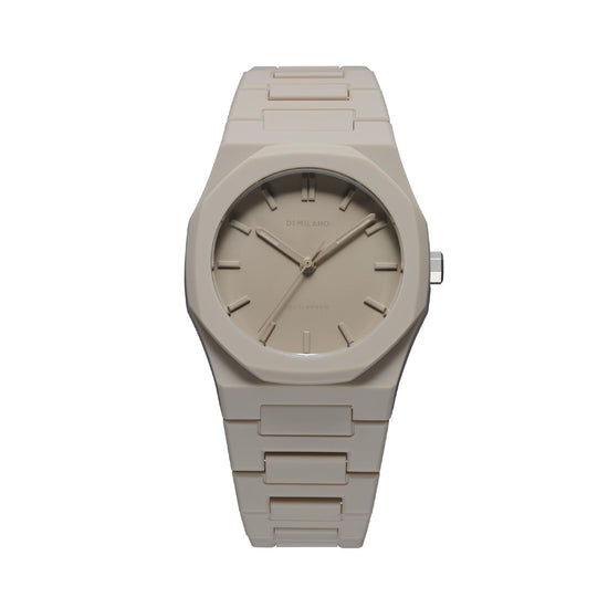 Orologio solo tempo D1 Milano Teal unisex in policarbonato beige cassa 37mm PCBU06-1