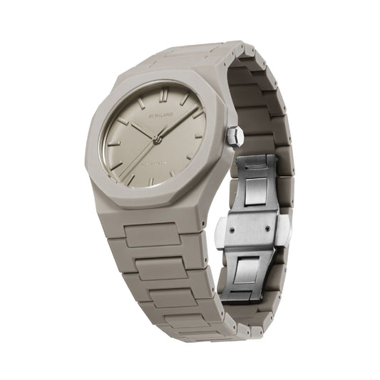 Orologio solo tempo D1 Milano Teal unisex in policarbonato beige cassa 37mm PCBU06-2