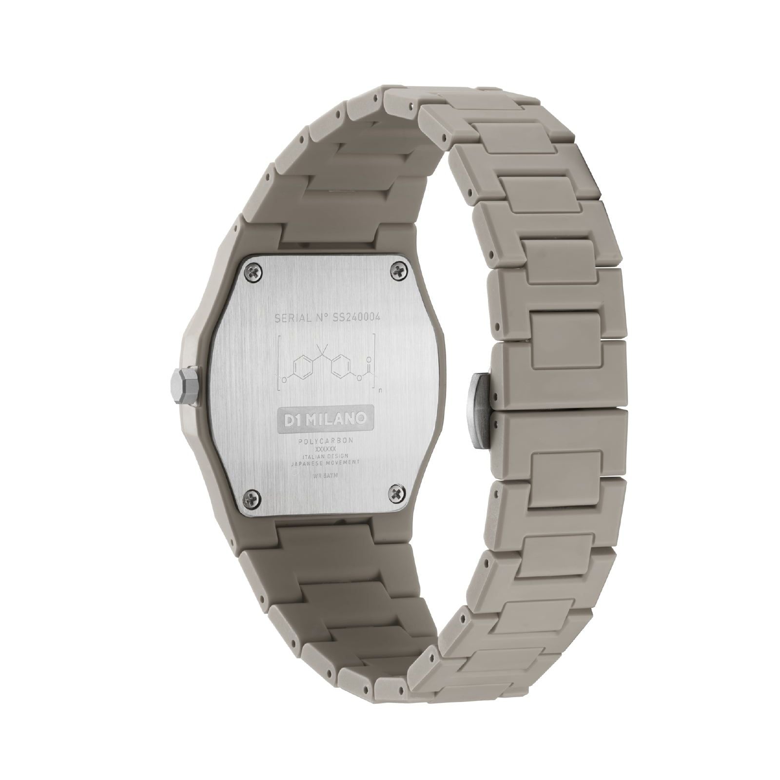 Orologio solo tempo D1 Milano Teal unisex in policarbonato beige cassa 37mm PCBU06-3