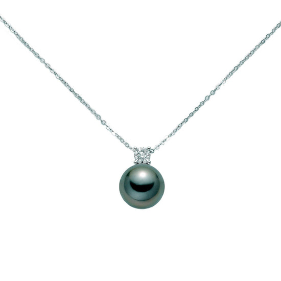 Collana donna Nimei Parure oro bianco perla 10/11mm diamanti 0,03ct e 0,032ct PCL5251T-1