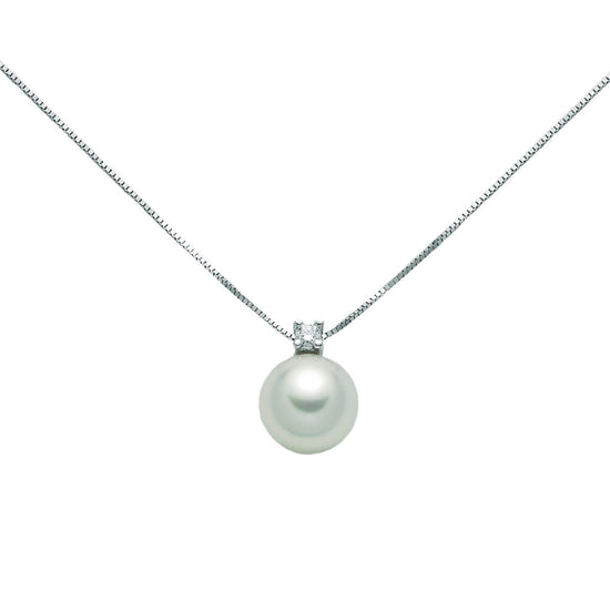 Collana donna Nimei in oro bianco perla Akoya 6-6,5mm e diamante 0,015ct PCL5611-1