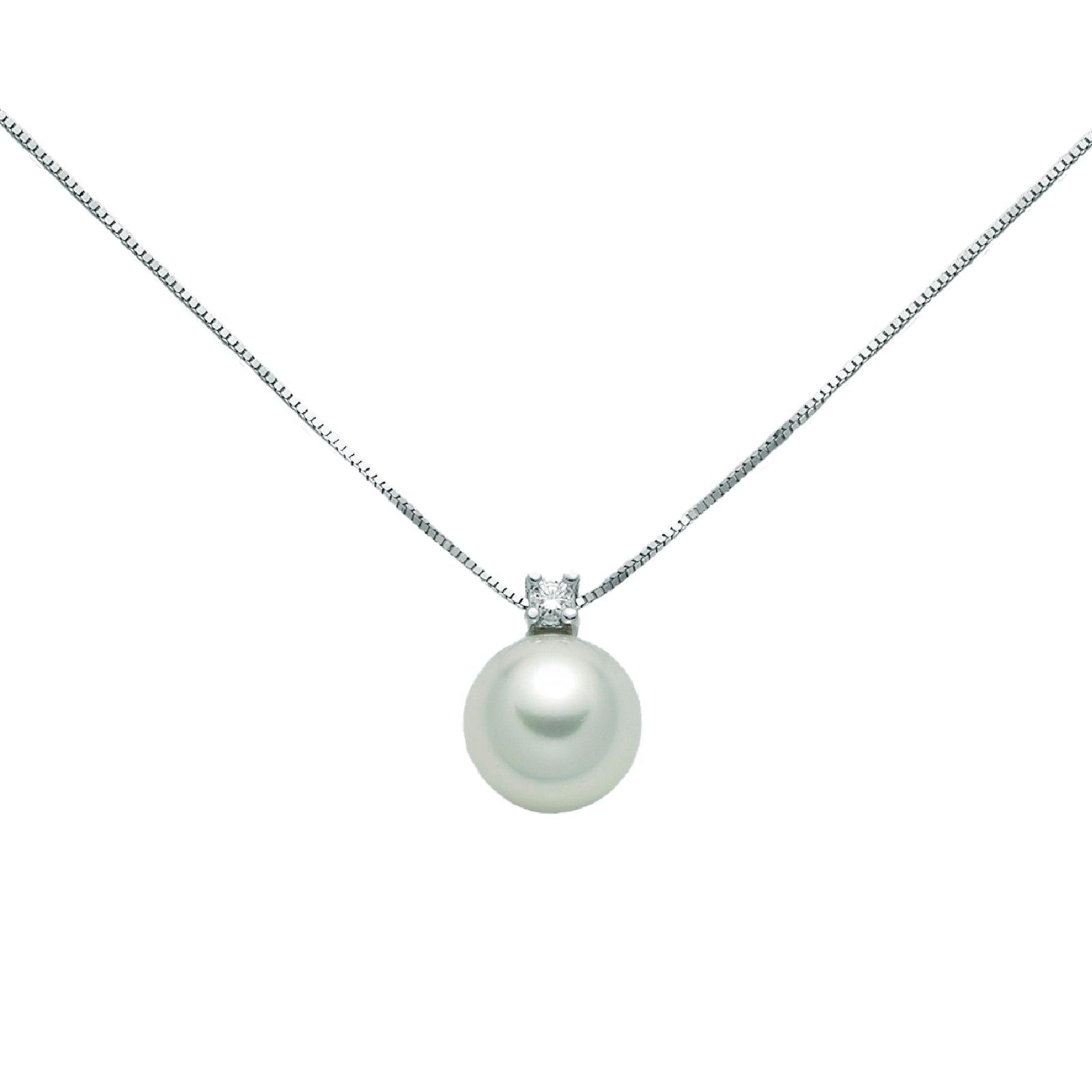 Collana donna Nimei in oro bianco perla Akoya 6-6,5mm e diamante 0,015ct PCL5611-1