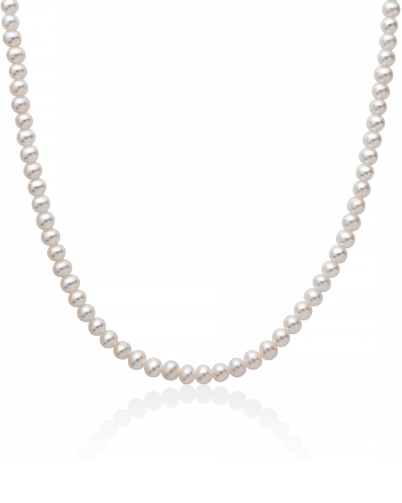 Collana da donna Miluna Perle Con Chiusura con filo di perle 4,5/5 elementi in argento 925 e cuore in oro bianco PCL6307