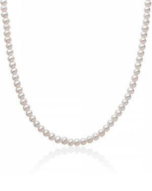 Collana da donna Miluna Perle Con Chiusura con filo di perle 4,5/5 elementi in argento 925 e cuore in oro bianco PCL6307