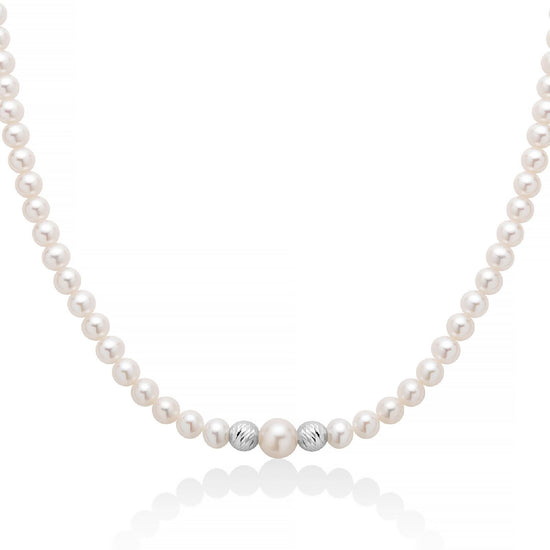 Collana donna Miluna Perle 375 perle diverse e boule in oro bianco 9kt PCL6456BX-1
