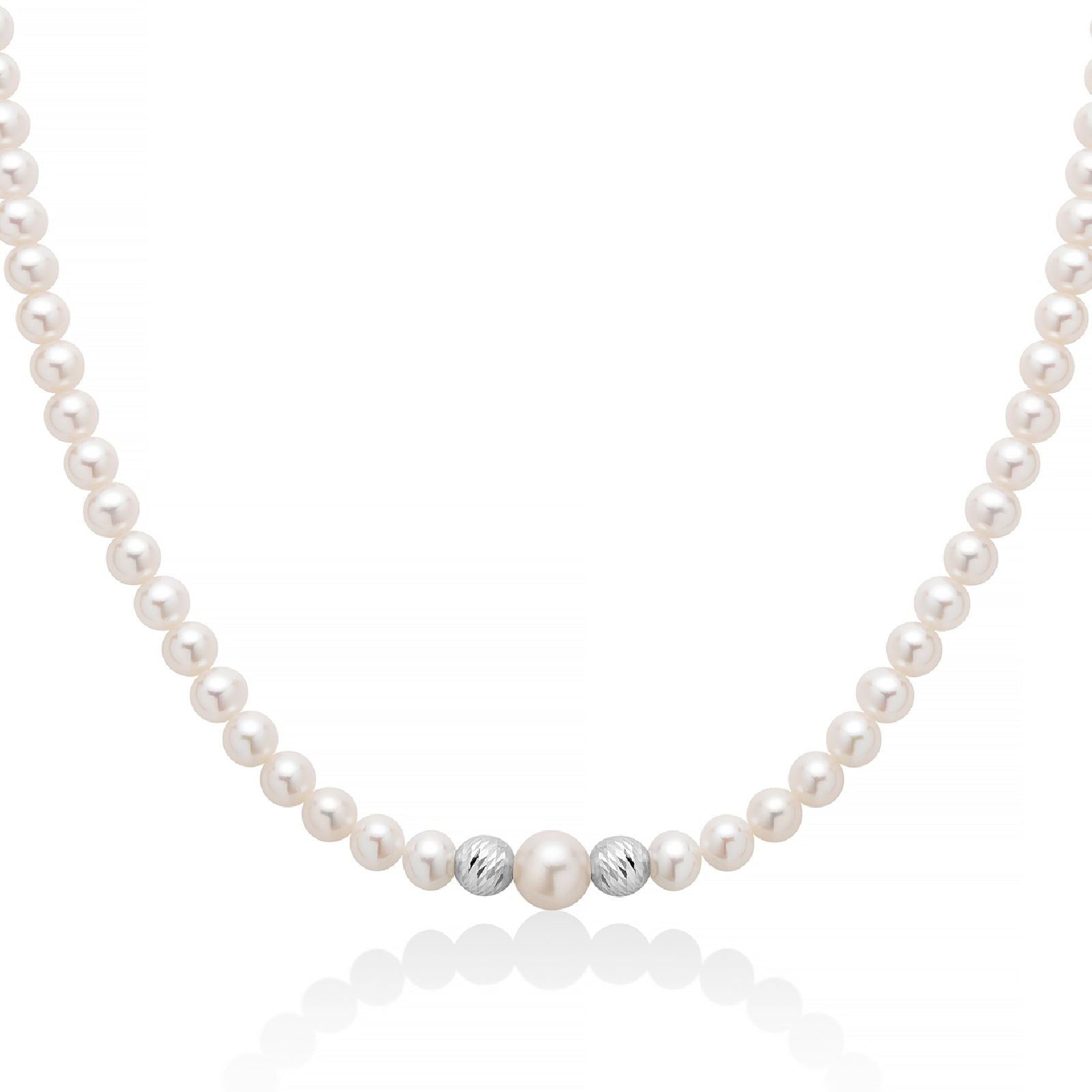 Collana donna Miluna Perle 375 perle diverse e boule in oro bianco 9kt PCL6456BX-1