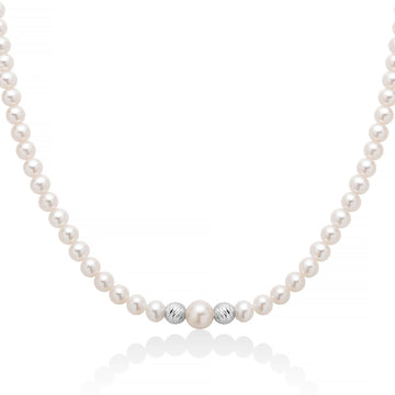 Collana donna Miluna Perle 375 perle diverse e boule in oro bianco 9kt PCL6456BX-1