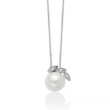 Collana donna Miluna Perle 375 oro bianco diamanti 0,0084ct perla di 7,7/8 PCL6513X-1