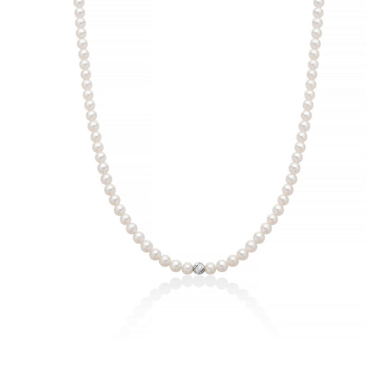 Collana donna Miluna Perle 375 perle 4/4,5 e boule oro bianco 9kt PCL6535BX-1