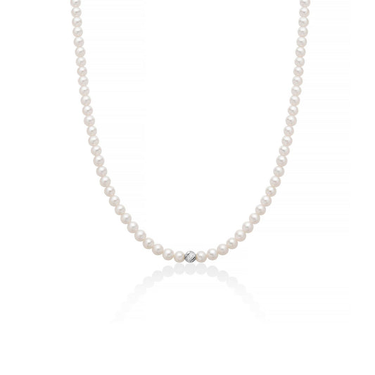 Collana donna Miluna Perle 375 perle 4/4,5 e boule oro bianco 9kt PCL6535BX-1