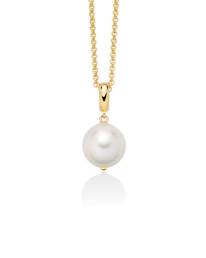 Collana con pendente da donna Miluna Giochi di Perle in argento 925 dorato con perla barocca 12/14 PCL6540G