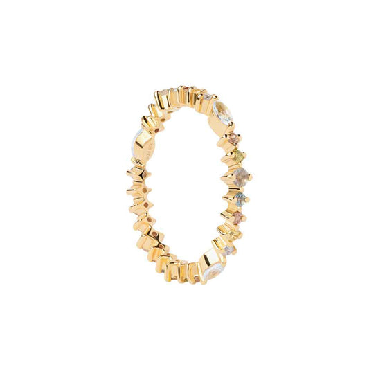 Anello PDPAOLA argento 925 placcato oro 18kt e zirconi colorati PD.AN01C8016