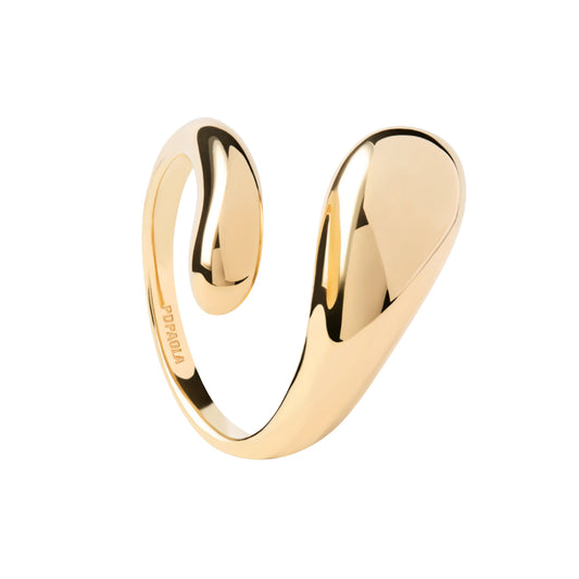 Anello aperto sinuoso da donna PDPAOLA in argento dorato 12
