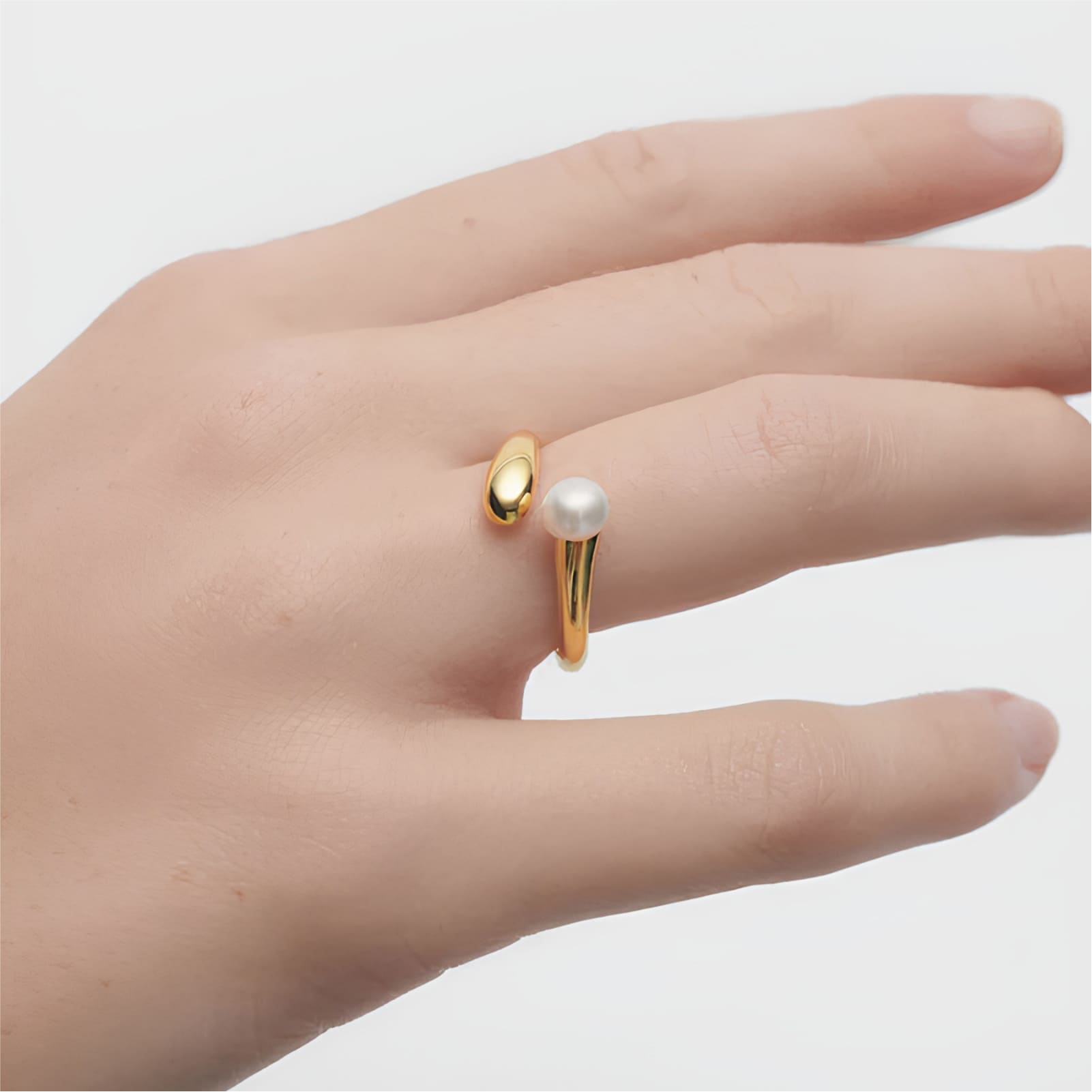 Anello aperto PDPAOLA La Perla in PDP Alloy placcato oro 12