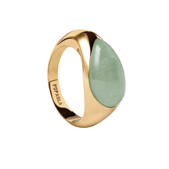 Anello PDPAOLA Luna in lega PDP dorata e avventurite verde 12