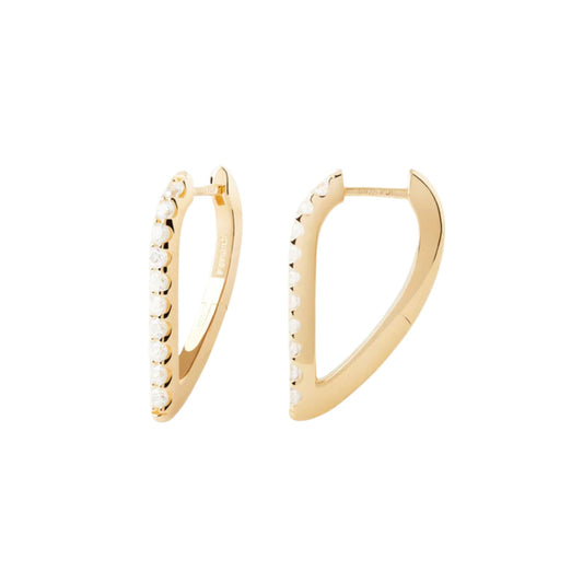 Orecchini pendenti Gloss PDPAOLA in argento dorato e zirconi MISURA UNICA