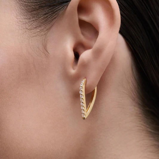 Orecchini pendenti Gloss PDPAOLA in argento dorato e zirconi MISURA UNICA