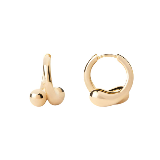 Orecchini a cerchio PDPAOLA Loop argento placcatura oro MISURA UNICA
