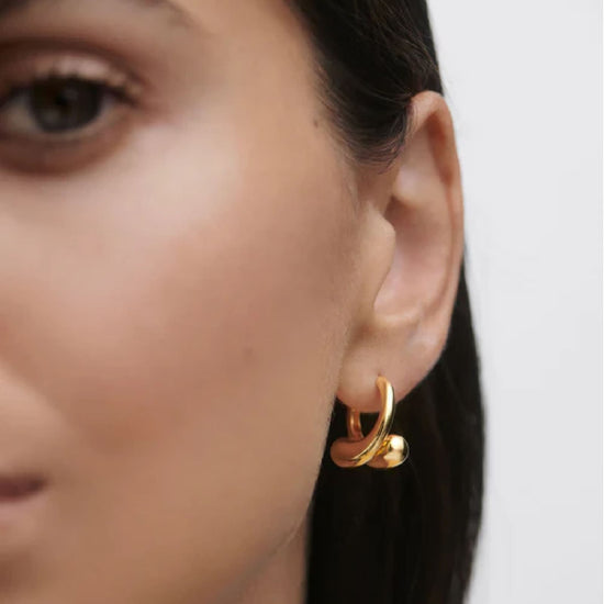 Orecchini a cerchio PDPAOLA Loop argento placcatura oro MISURA UNICA