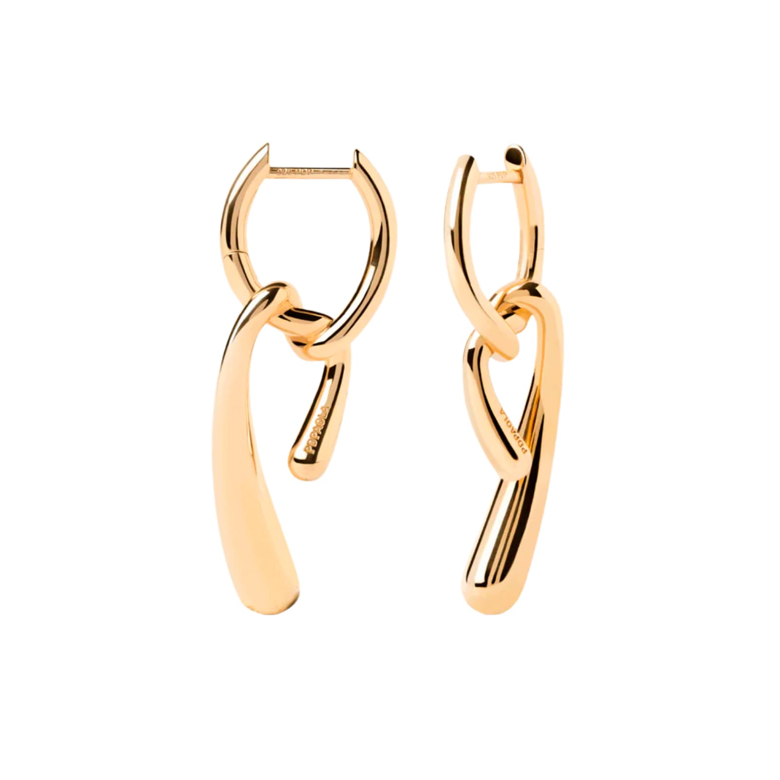 Orecchini pendenti PDPAOLA Twist argento placcato oro 18kt MISURA UNICA