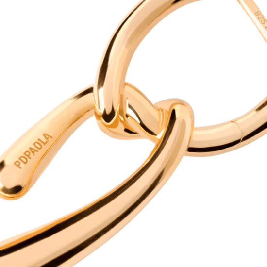 Orecchini pendenti PDPAOLA Twist argento placcato oro 18kt MISURA UNICA