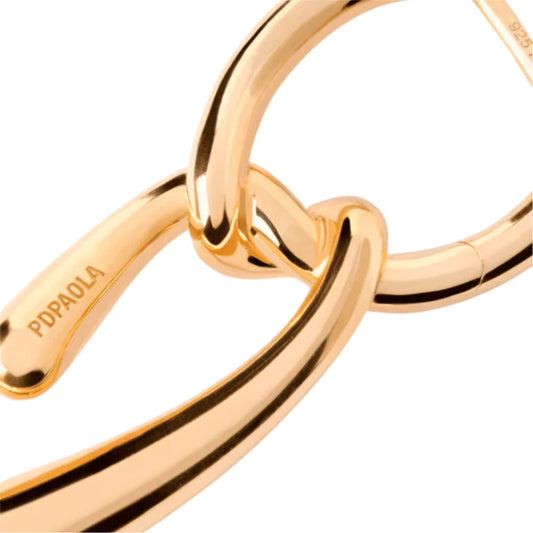 Orecchini pendenti PDPAOLA Twist argento placcato oro 18kt MISURA UNICA