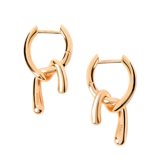 Orecchini pendenti PDPAOLA Mini Twist argento placcato oro 18kt MISURA UNICA