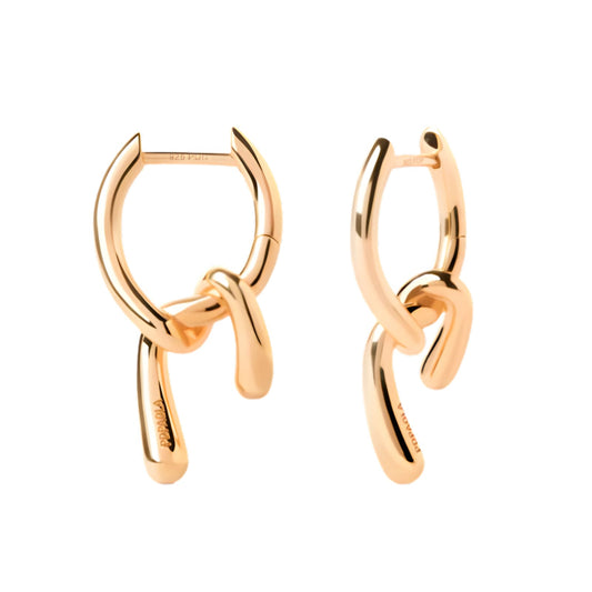 Orecchini pendenti PDPAOLA Mini Twist argento placcato oro 18kt MISURA UNICA