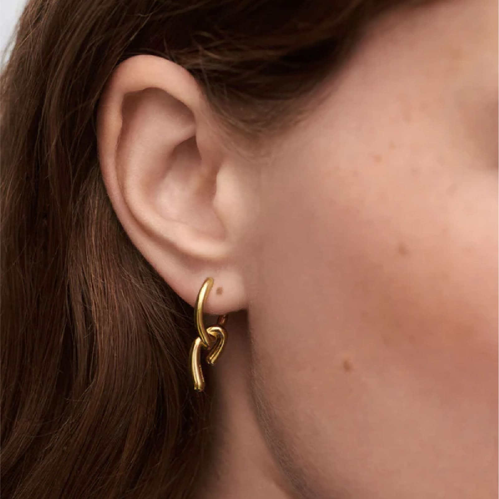 Orecchini pendenti PDPAOLA Mini Twist argento placcato oro 18kt MISURA UNICA
