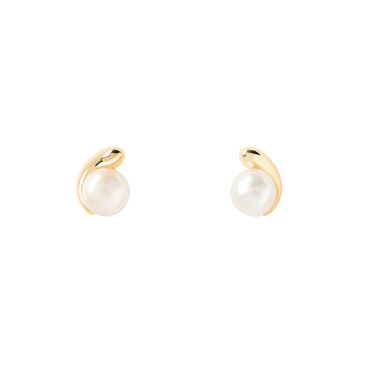 Orecchini a lobo mini PDPAOLA in argento dorato con perle MISURA UNICA