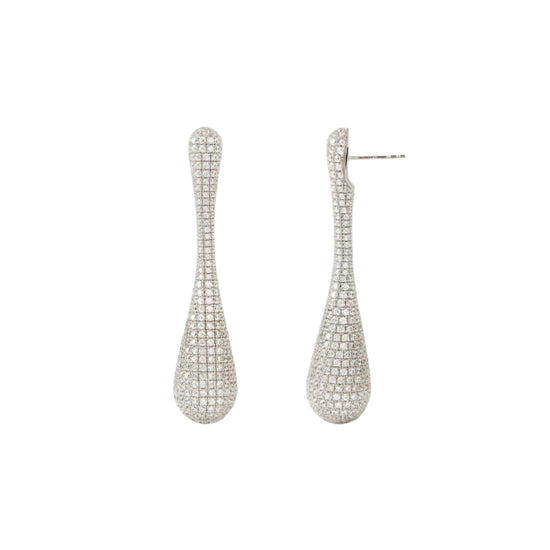 Orecchini pendenti PDPAOLA Glacier in argento pavè di zirconi MISURA UNICA