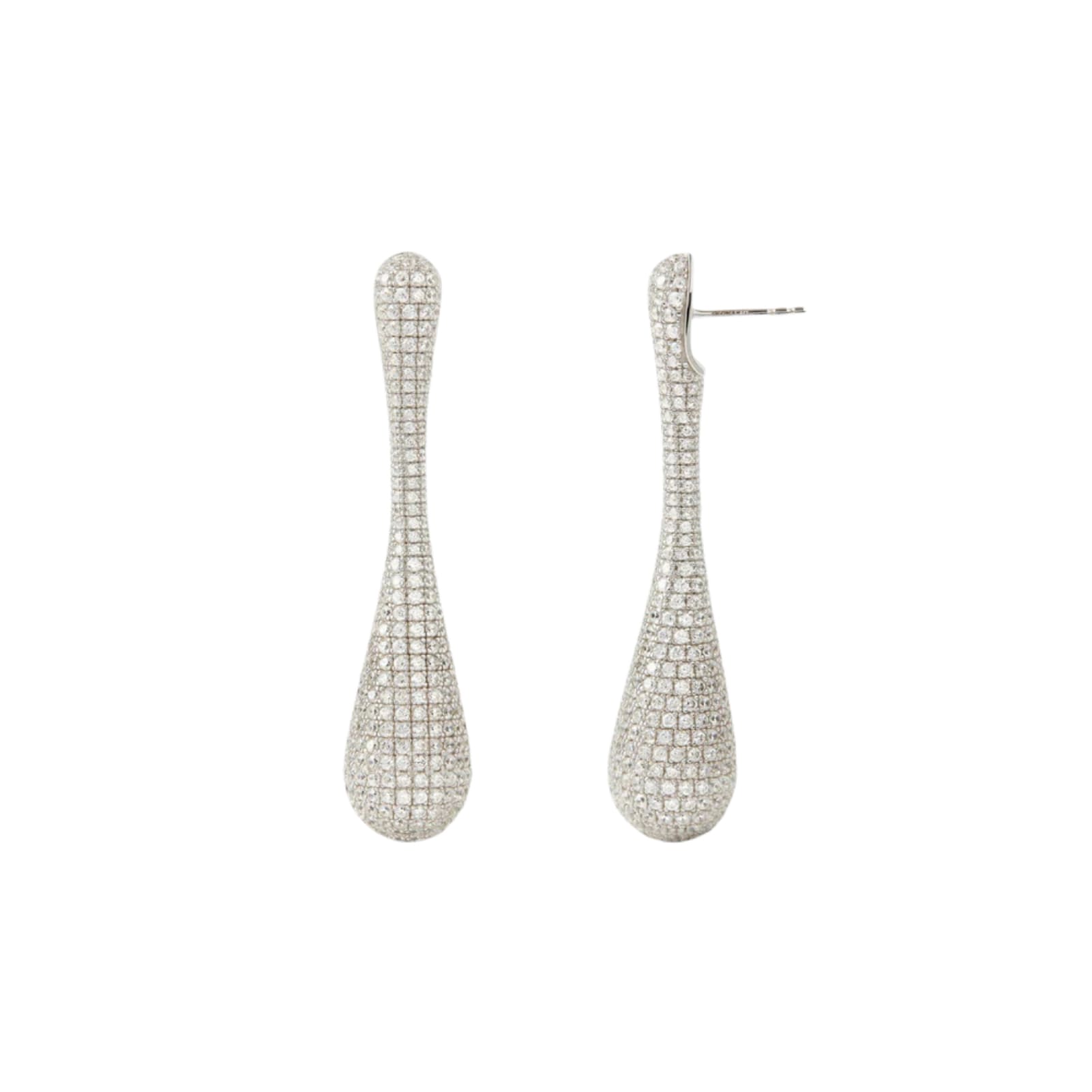 Orecchini pendenti PDPAOLA Glacier in argento pavè di zirconi MISURA UNICA