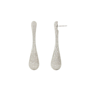 Orecchini pendenti PDPAOLA Glacier in argento pavè di zirconi MISURA UNICA