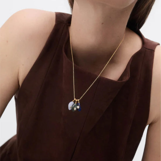 Charm PDPAOLA Protezione argento placcatura oro labradorite MISURA UNICA