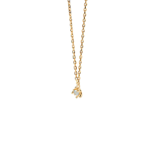 Collana PDPAOLA in argento 925 dorato con zircone grigio PD.CO01963U