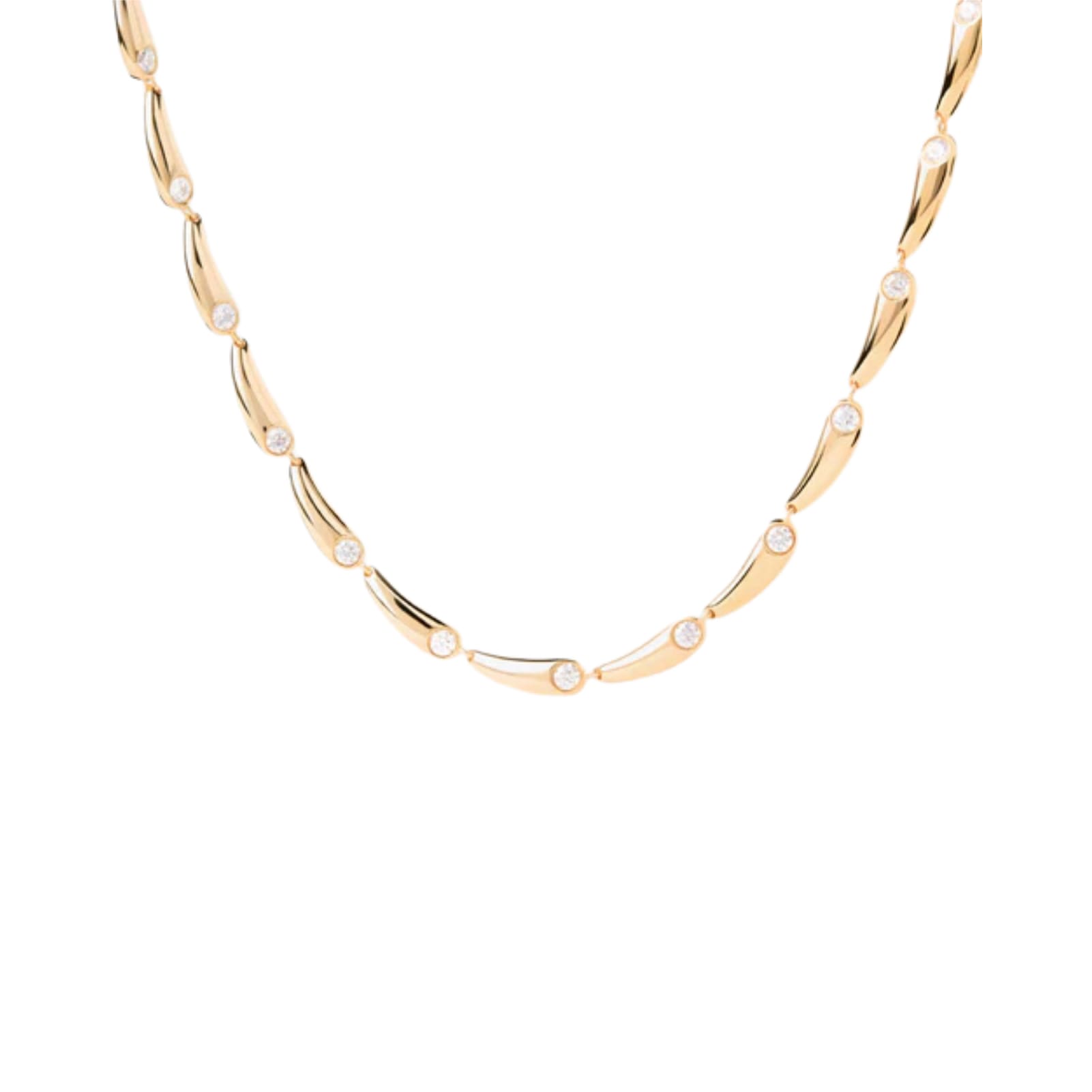 Collana girocollo PDPAOLA argento dorato con maglie a goccia MISURA UNICA