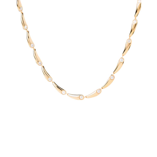 Collana girocollo PDPAOLA argento dorato con maglie a goccia MISURA UNICA