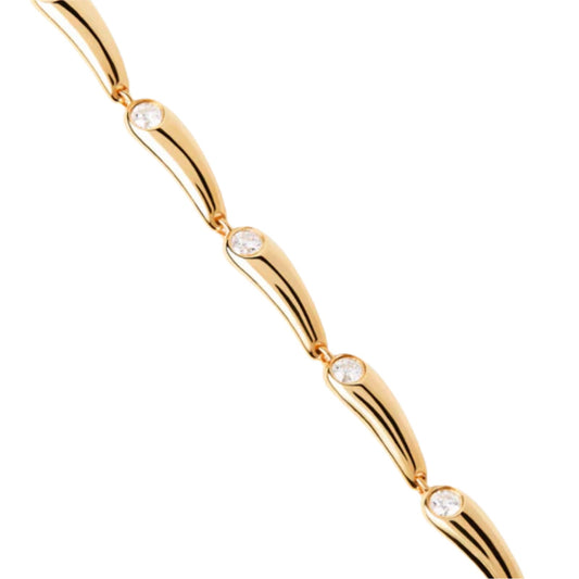 Collana girocollo PDPAOLA argento dorato con maglie a goccia MISURA UNICA