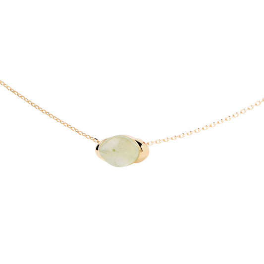 Collana girocollo PDPAOLA in argento dorato con prehnite MISURA UNICA